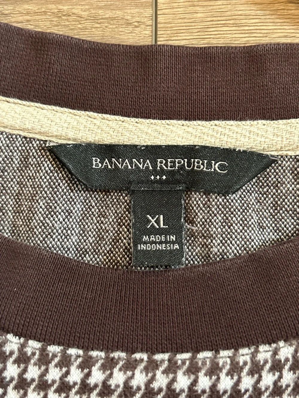 Banana Republic Men’s XL Brown Birdseye Knit Crewneck Sweater Preppy Casual
